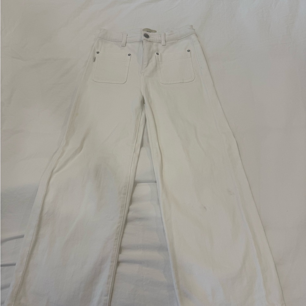 DL1961 Ivory Wide-Leg Trousers